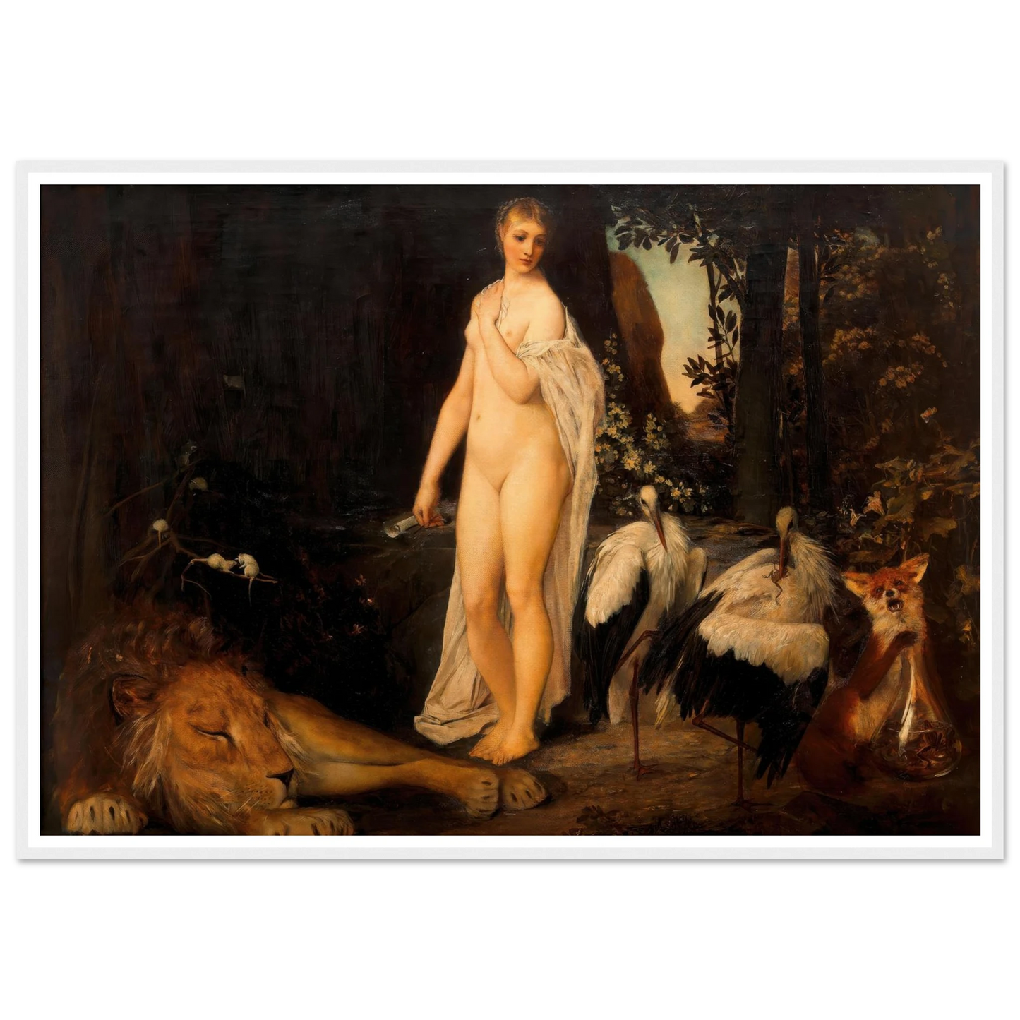 Fabel (1883) Art Print | Gustav Klimt - Framed Poster - 30x40 cm / 12x16″ - Black frame