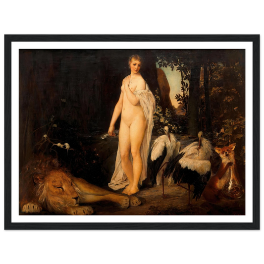 Fabel (1883) Art Print | Gustav Klimt - Framed Poster - 30x40 cm / 12x16″ - Black frame