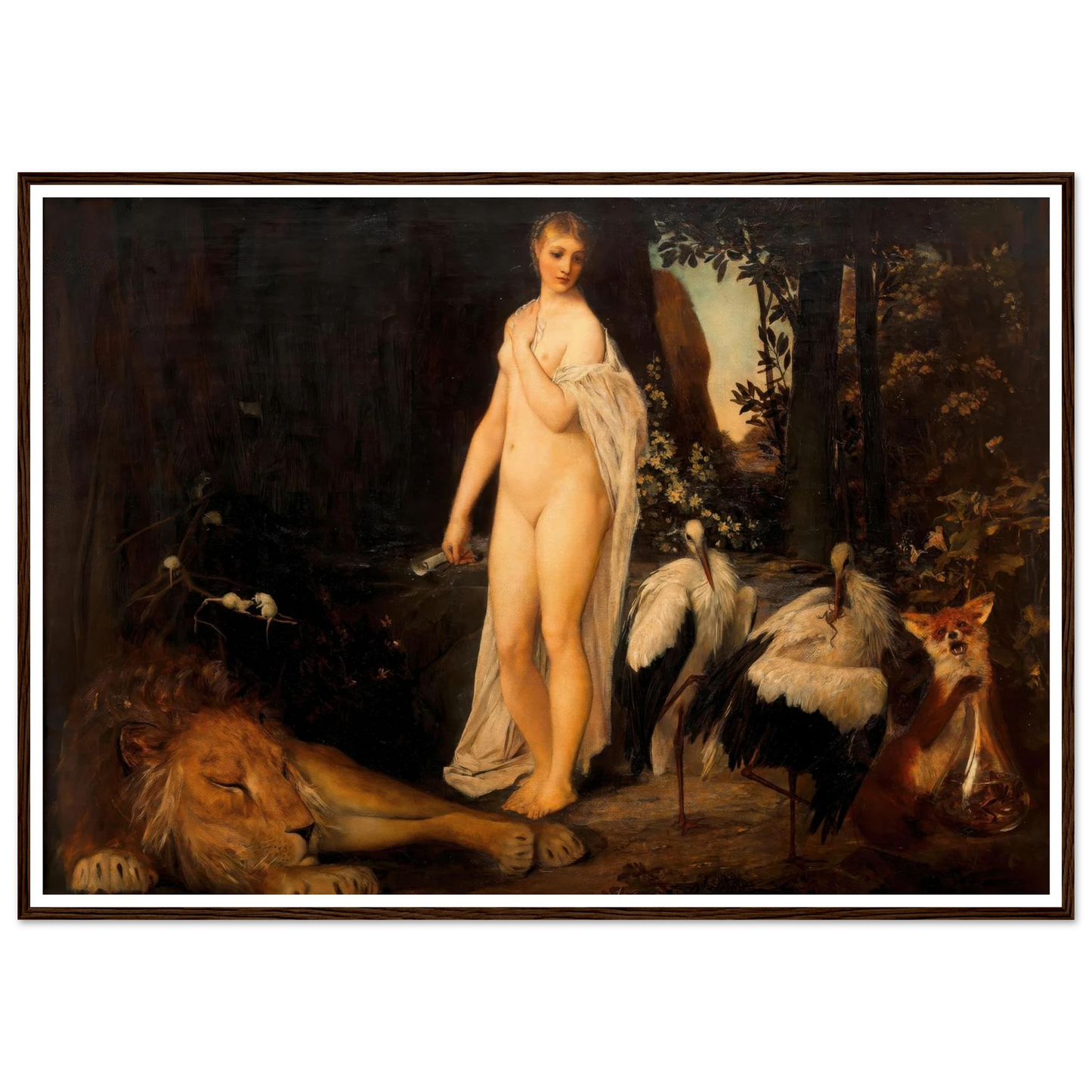 Fabel (1883) Art Print | Gustav Klimt - Framed Poster - 30x40 cm / 12x16″ - Black frame