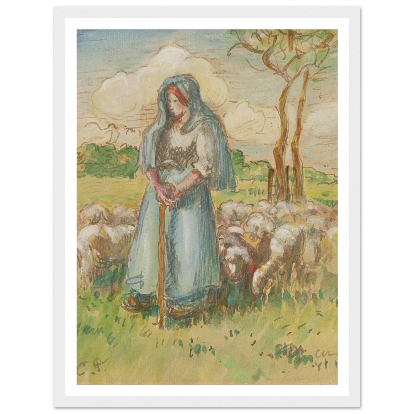 La Bergère Art Print | Camille Pissarro-Quipham Collections