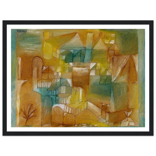 Façade Brown-Green (1919) Art Print | Paul Klee - Framed Poster - 30x40 cm / 12x16″ - Black frame