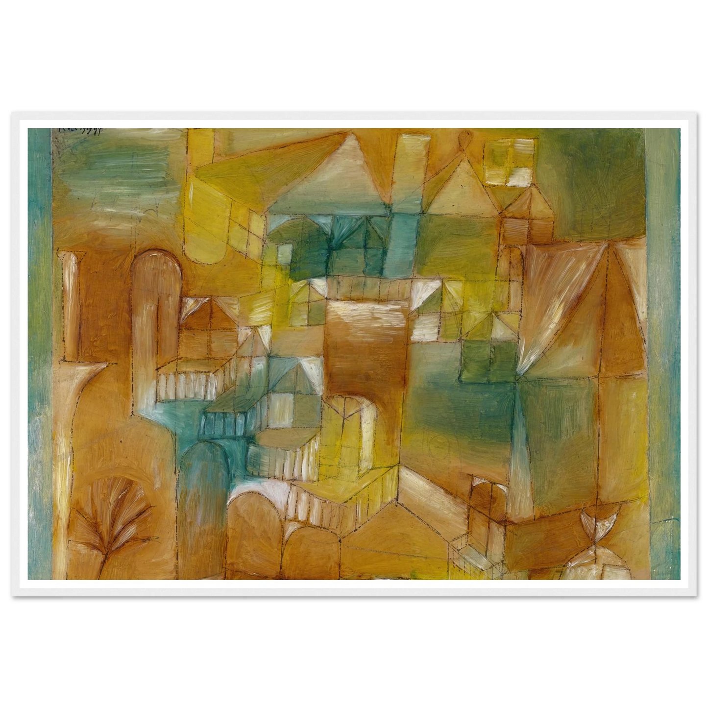 Façade Brown-Green (1919) Art Print | Paul Klee - Framed Poster - 30x40 cm / 12x16″ - Black frame