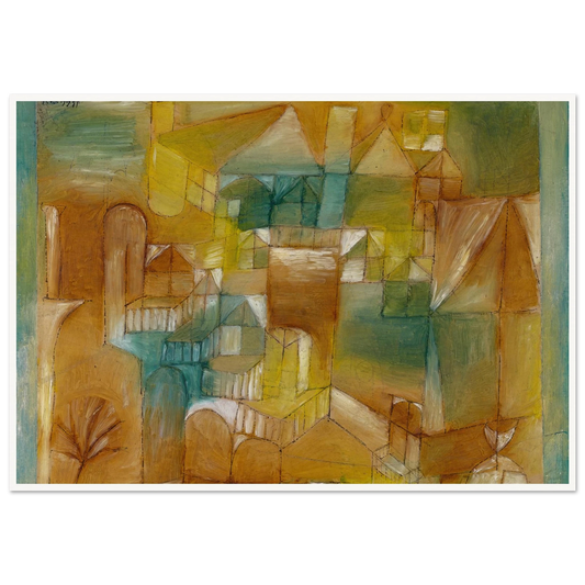 Façade Brown-Green (1919) Art Print | Paul Klee - Framed Poster - 30x40 cm / 12x16″ - Black frame