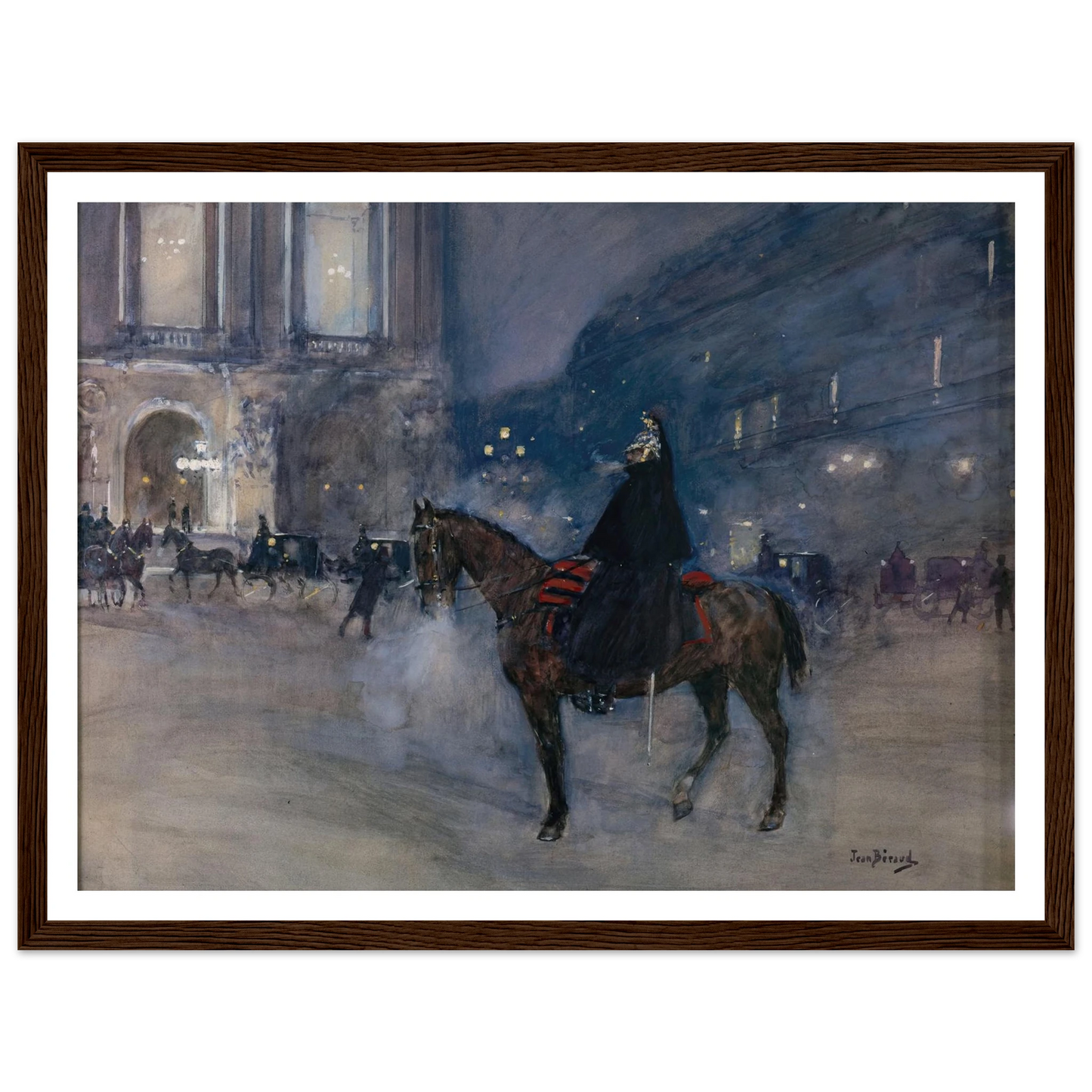 Façade de l’Opéra un soir de gala (1867 - 1935) Art Print | Jean Beraud - Framed Poster - 30x40 cm / 12x16″ - Black frame