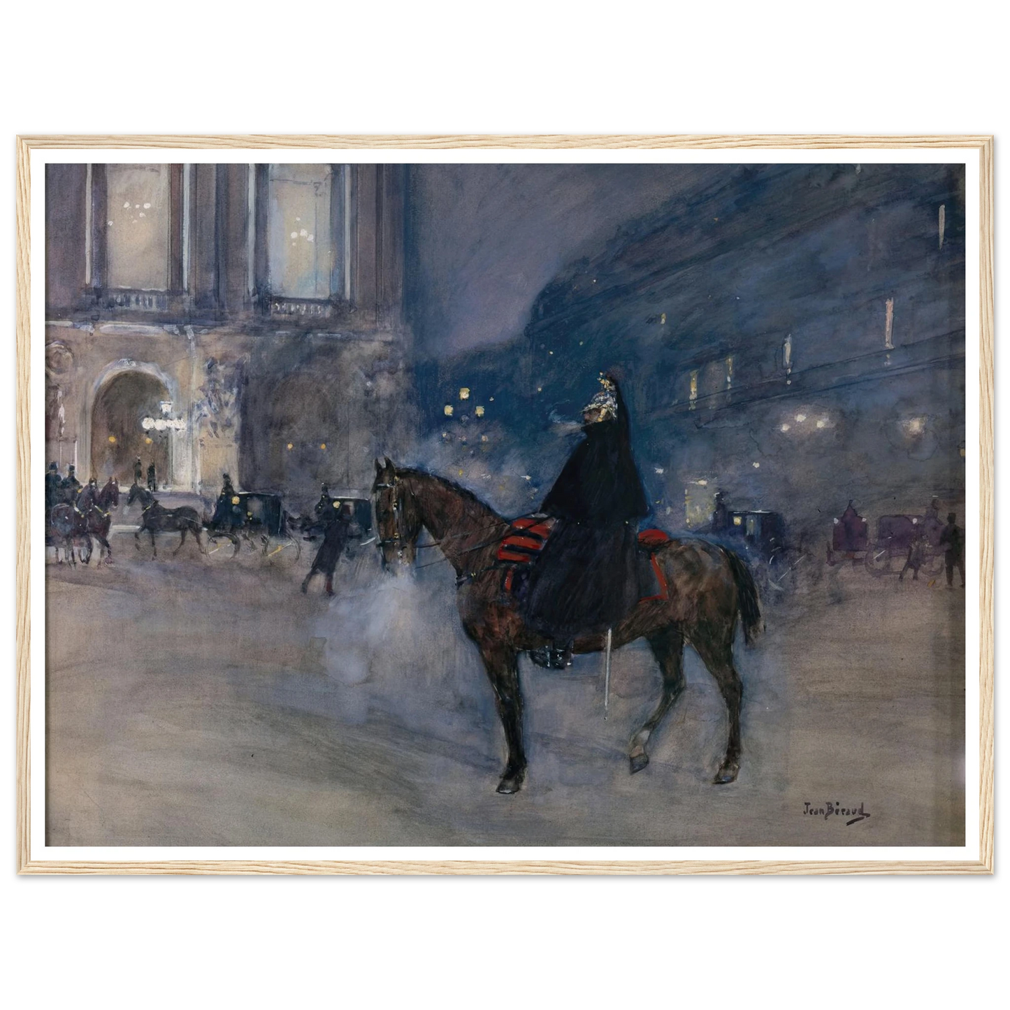 Façade de l’Opéra un soir de gala (1867 - 1935) Art Print | Jean Beraud - Framed Poster - 30x40 cm / 12x16″ - Black frame