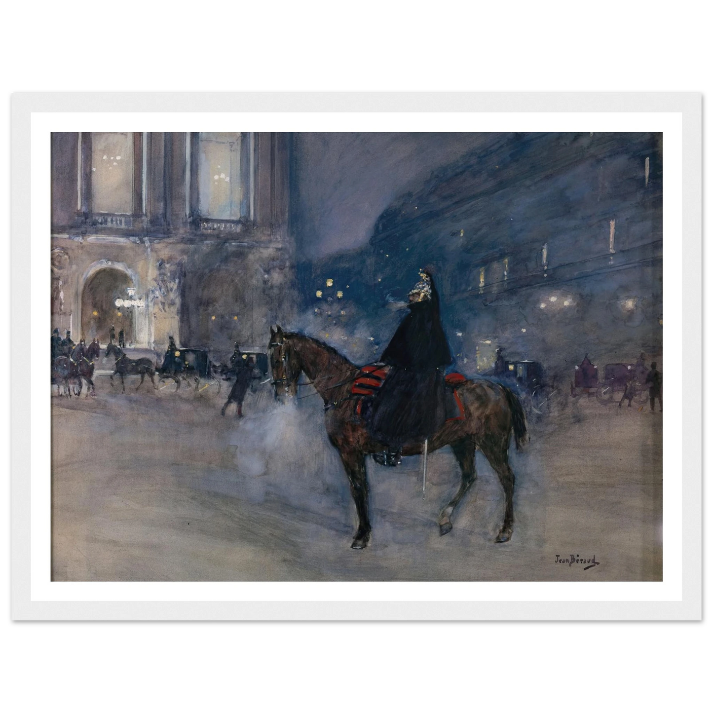 Façade de l’Opéra un soir de gala (1867 - 1935) Art Print | Jean Beraud - Framed Poster - 30x40 cm / 12x16″ - Black frame