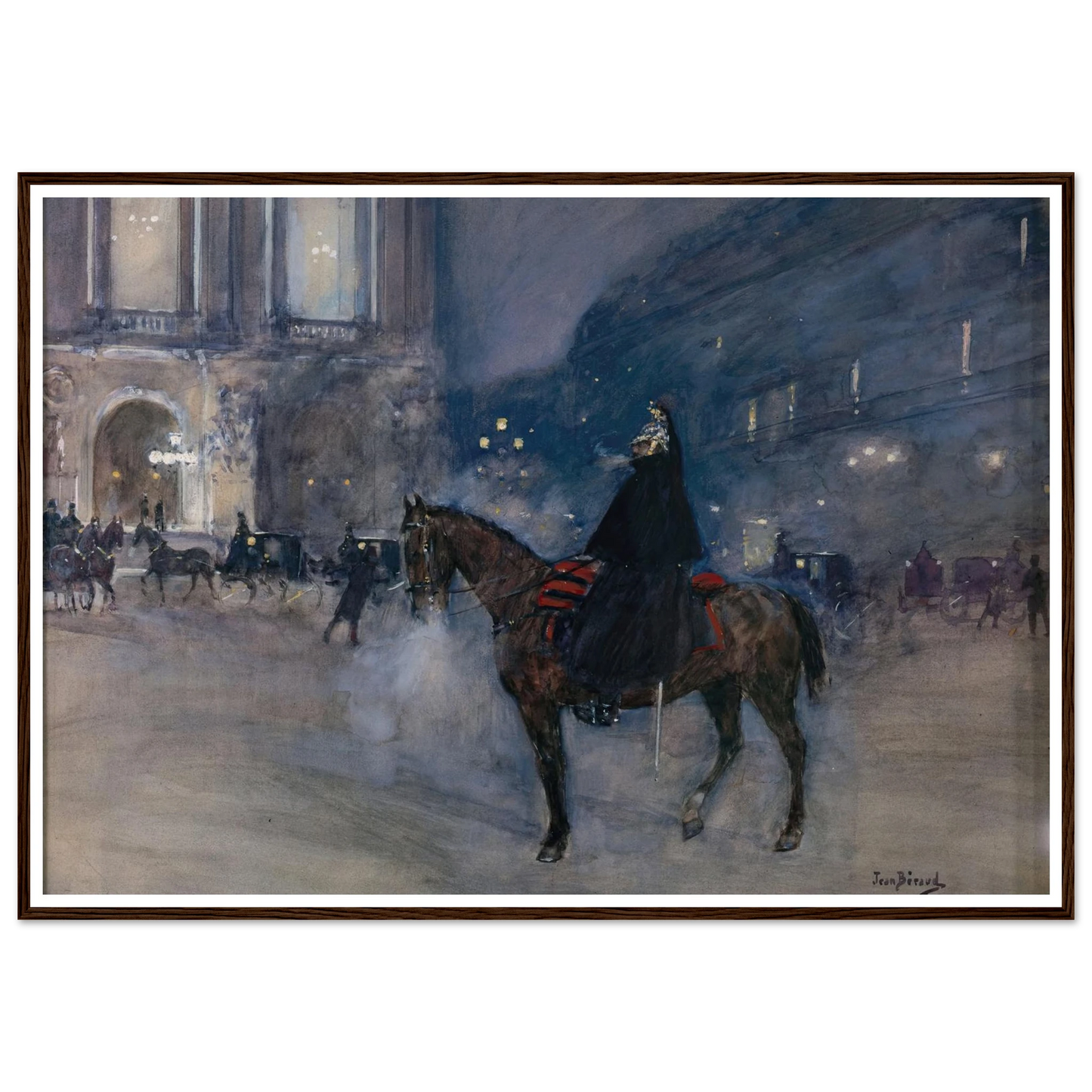 Façade de l’Opéra un soir de gala (1867 - 1935) Art Print | Jean Beraud - Framed Poster - 30x40 cm / 12x16″ - Black frame