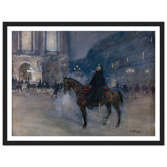 Façade de l’Opéra un soir de gala (1867 - 1935) Art Print | Jean Beraud - Framed Poster - 30x40 cm / 12x16″ - Black frame