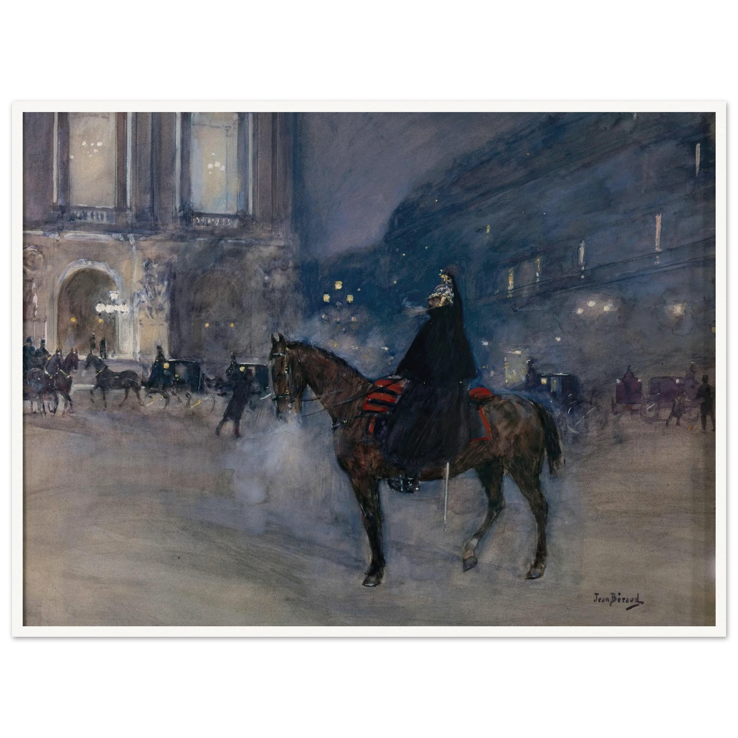 Façade de l’Opéra un soir de gala (1867 - 1935) Art Print | Jean Beraud - Framed Poster - 30x40 cm / 12x16″ - Black frame