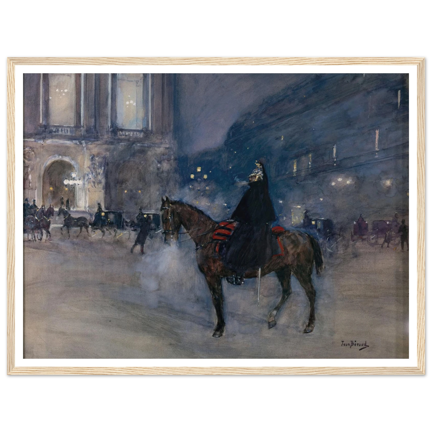 Façade de l’Opéra un soir de gala (1867 - 1935) Art Print | Jean Beraud - Framed Poster - 30x40 cm / 12x16″ - Black frame