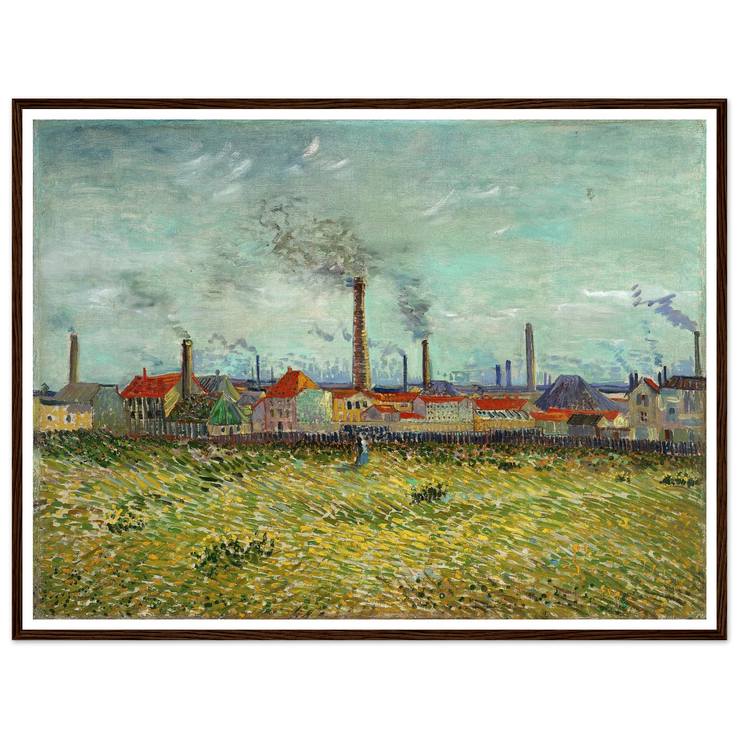 Factories at Clichy (1887) Art Print | Vincent van Gogh - Framed Poster - 30x40 cm / 12x16″ - Black frame