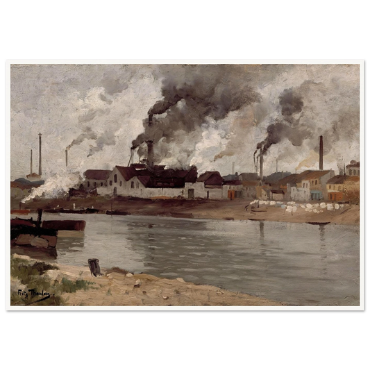 Factories in Ivry (1883) Art Print | Frits Thaulow - Framed Poster - 30x40 cm / 12x16″ - Black frame