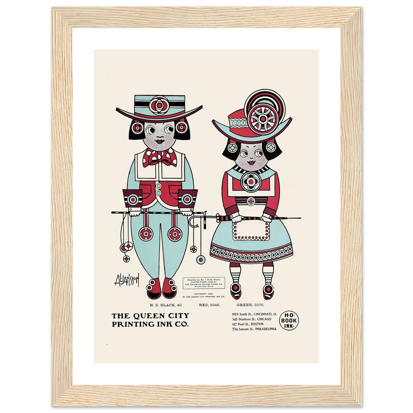 Queen City Ink, Ad. 04 (1890-1913) Art Print | Augustus Jansson-Quipham Collections