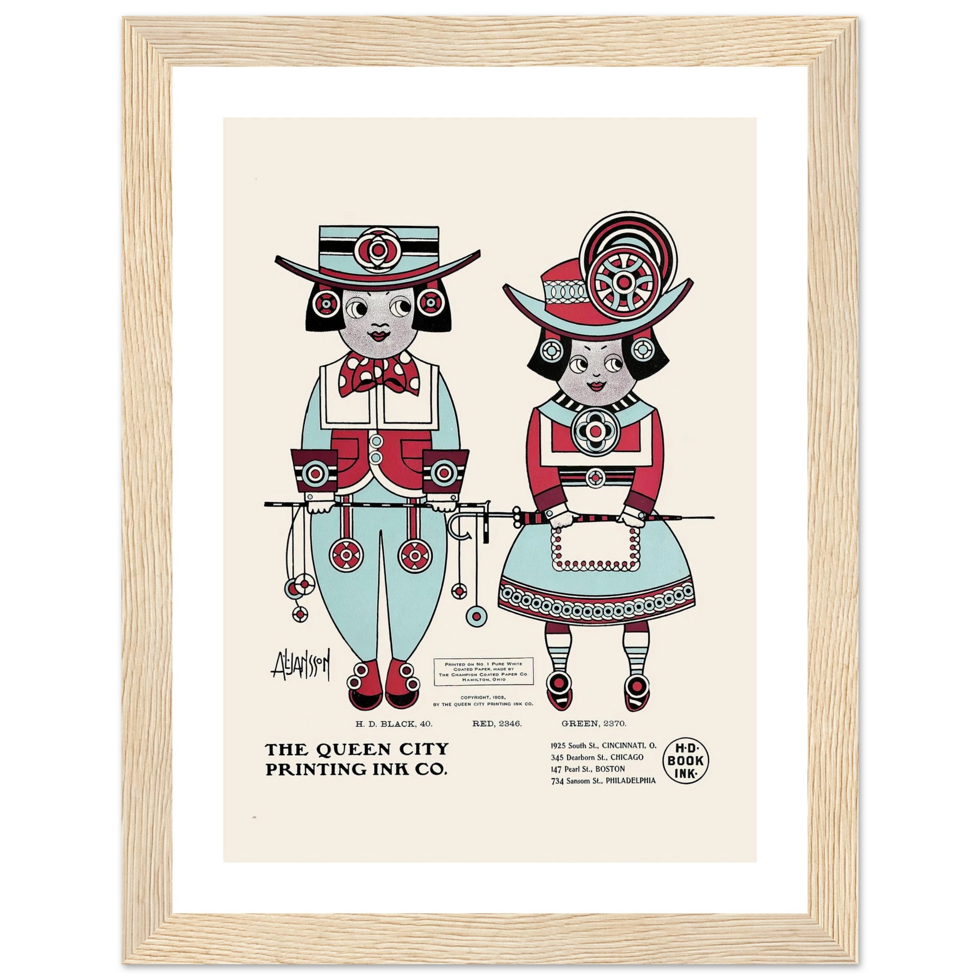 Queen City Ink, Ad. 04 (1890-1913) Art Print | Augustus Jansson-Quipham Collections