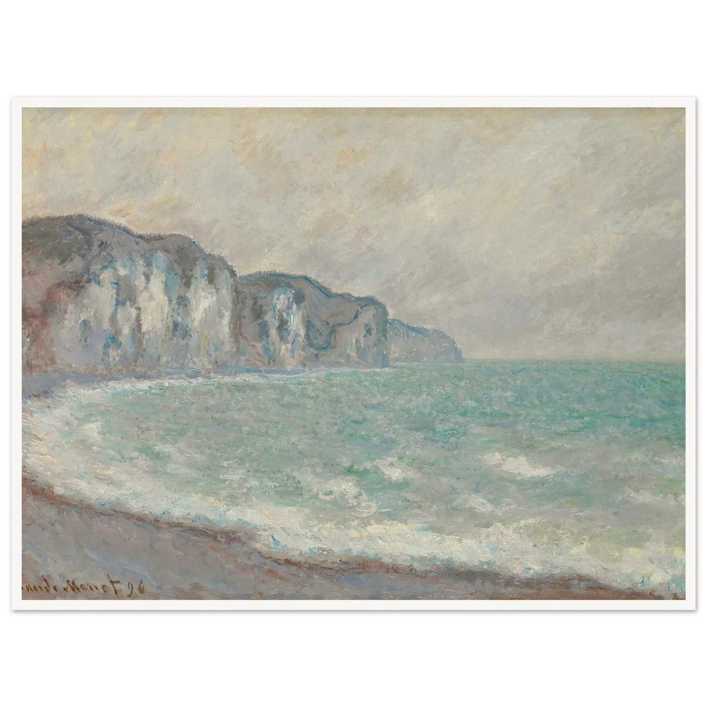 Falaise De Pourville (1896) Art Print | Claude Monet - Framed Poster - 30x40 cm / 12x16″ - Black frame