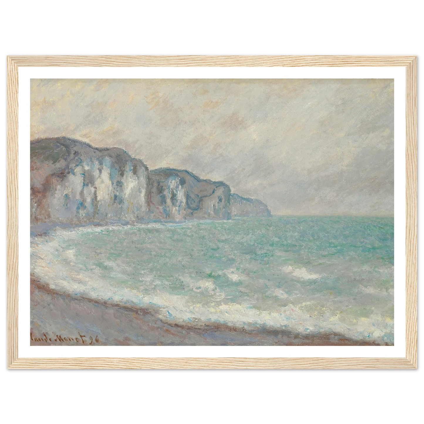 Falaise De Pourville (1896) Art Print | Claude Monet - Framed Poster - 30x40 cm / 12x16″ - Black frame