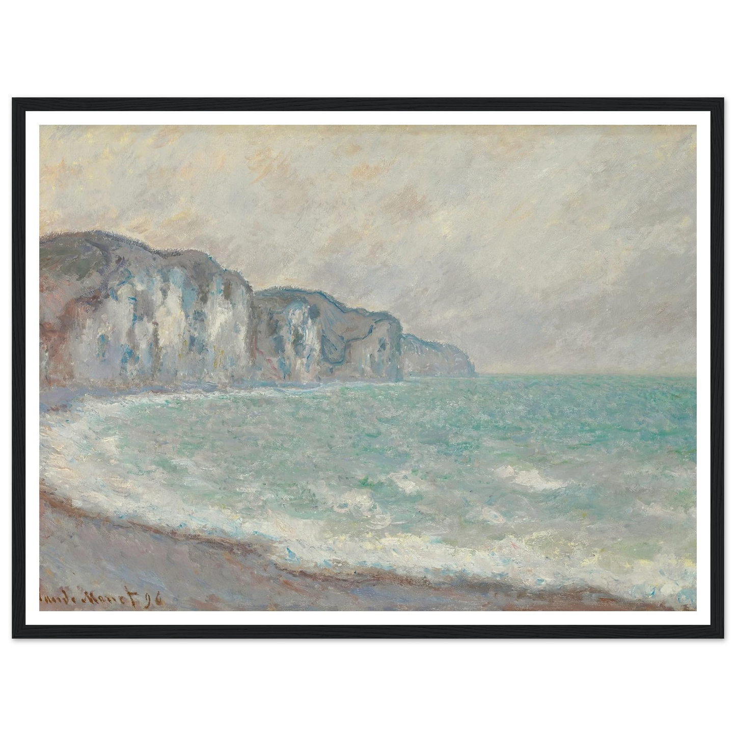 Falaise De Pourville (1896) Art Print | Claude Monet - Framed Poster - 30x40 cm / 12x16″ - Black frame