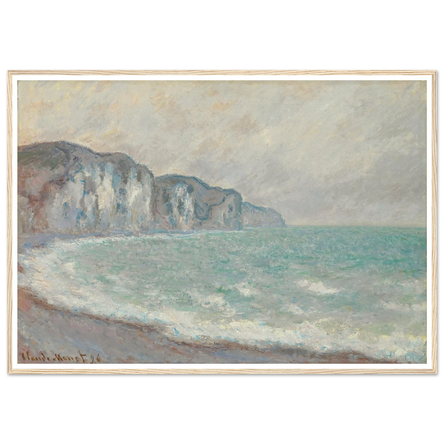 Falaise De Pourville (1896) Art Print | Claude Monet - Framed Poster - 30x40 cm / 12x16″ - Black frame