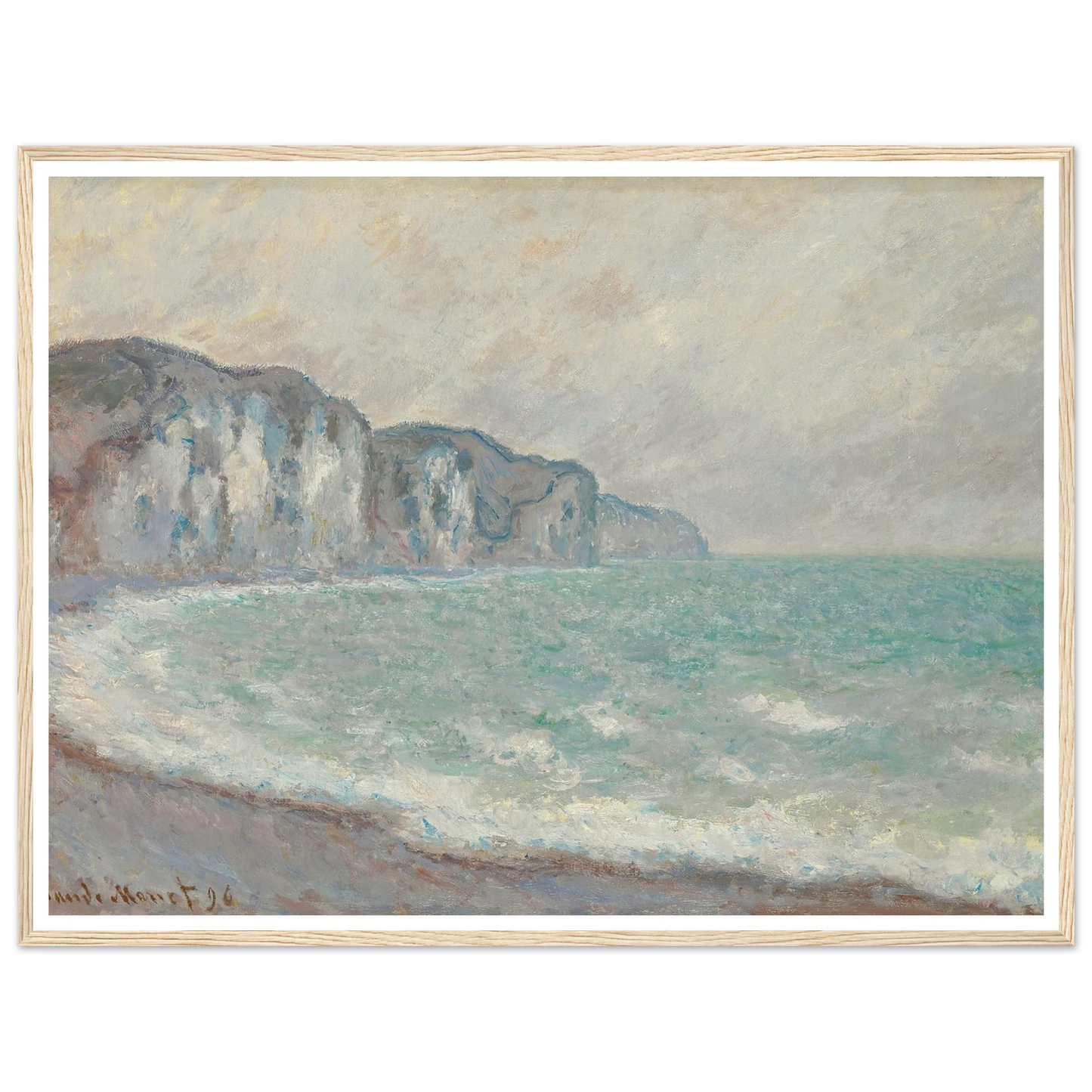 Falaise De Pourville (1896) Art Print | Claude Monet - Framed Poster - 30x40 cm / 12x16″ - Black frame