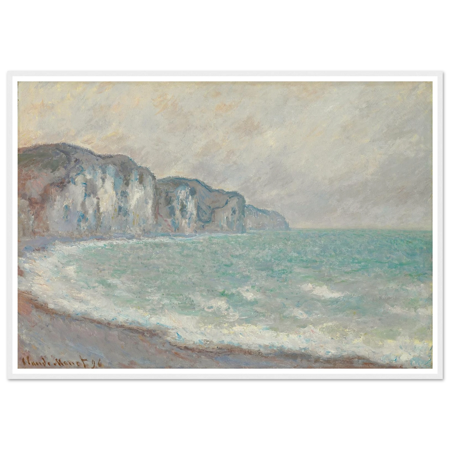 Falaise De Pourville (1896) Art Print | Claude Monet - Framed Poster - 30x40 cm / 12x16″ - Black frame