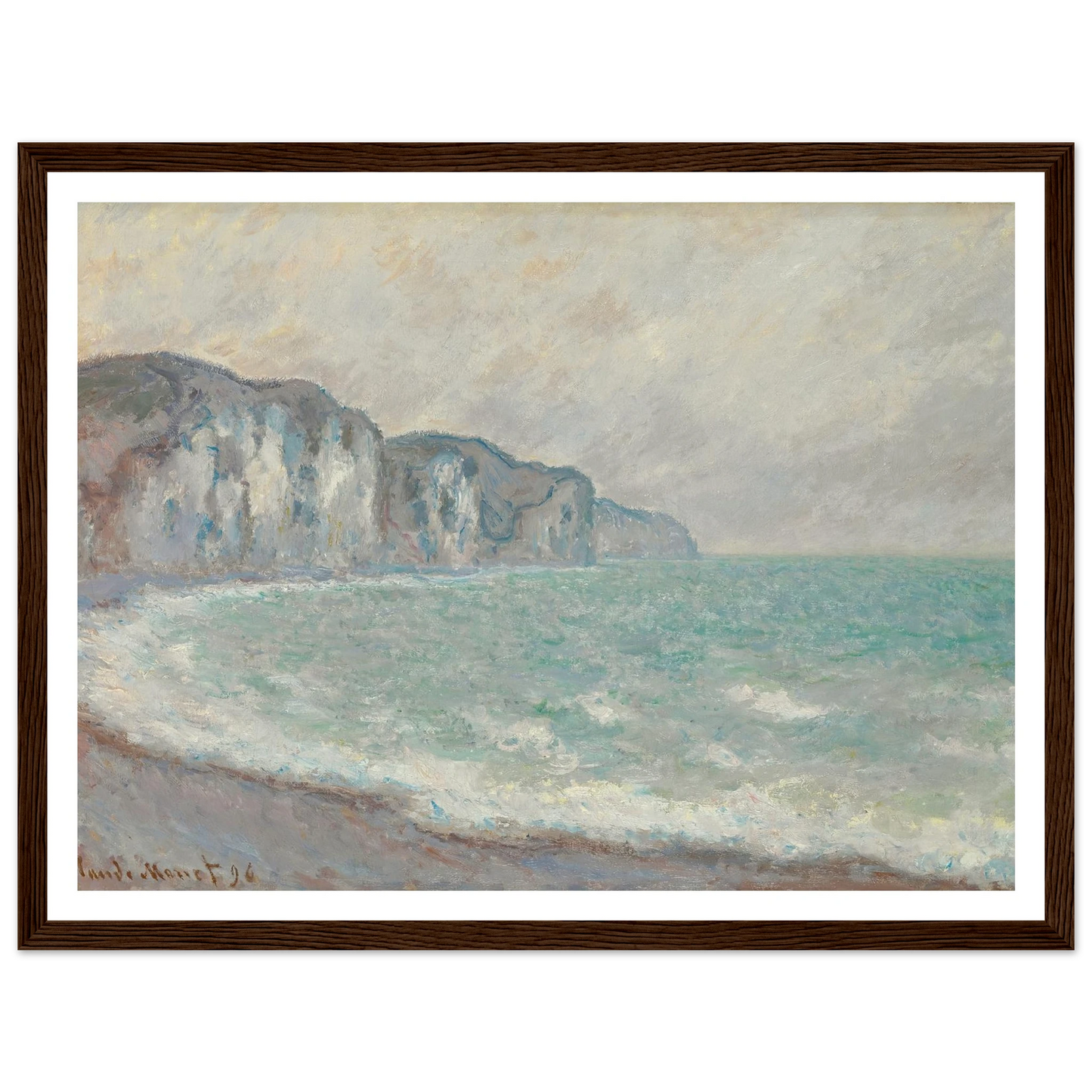 Falaise De Pourville (1896) Art Print | Claude Monet - Framed Poster - 30x40 cm / 12x16″ - Black frame