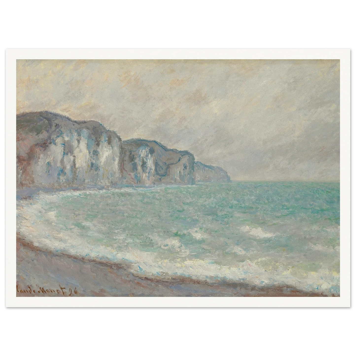 Falaise De Pourville (1896) Art Print | Claude Monet - Framed Poster - 30x40 cm / 12x16″ - Black frame