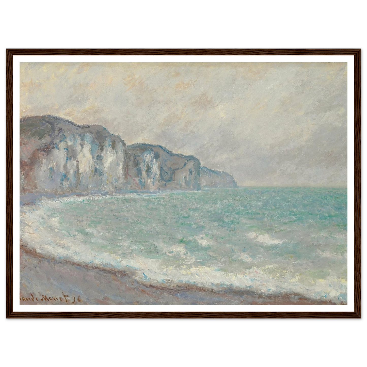Falaise De Pourville (1896) Art Print | Claude Monet - Framed Poster - 30x40 cm / 12x16″ - Black frame