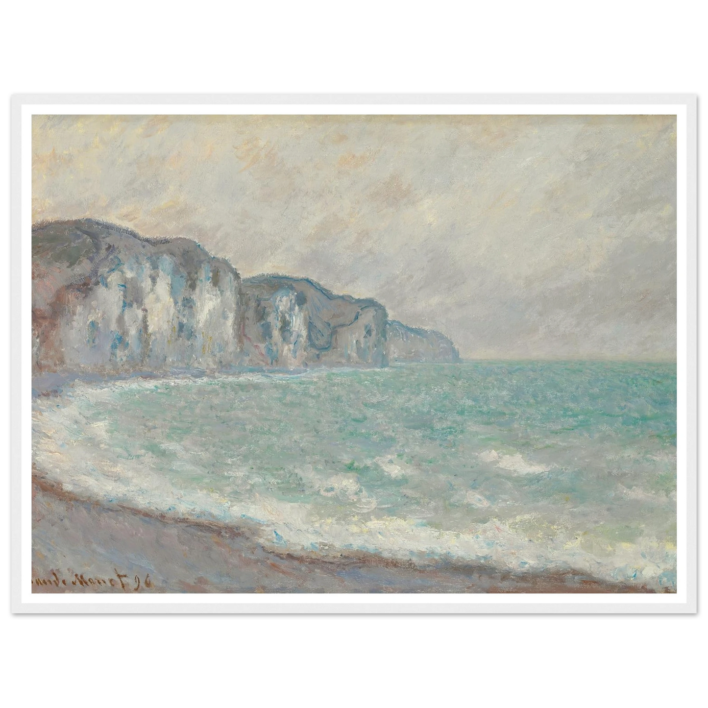 Falaise De Pourville (1896) Art Print | Claude Monet - Framed Poster - 30x40 cm / 12x16″ - Black frame