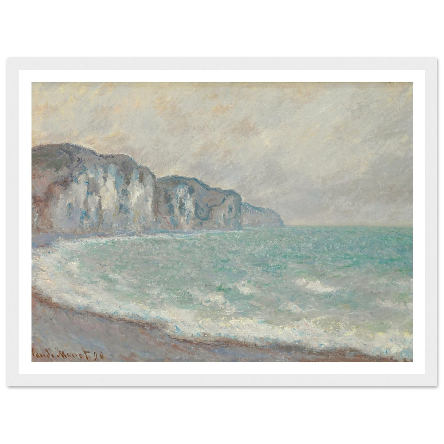 Falaise De Pourville (1896) Art Print | Claude Monet - Framed Poster - 30x40 cm / 12x16″ - Black frame