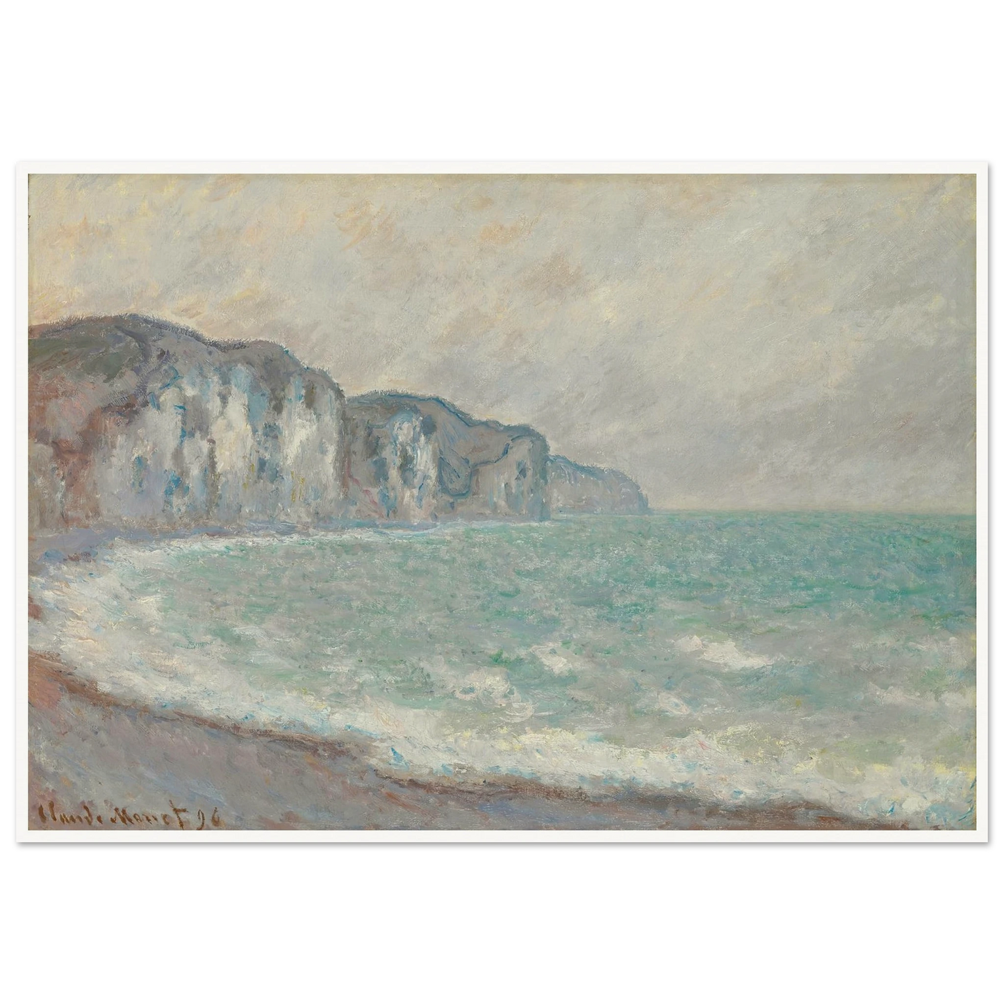Falaise De Pourville (1896) Art Print | Claude Monet - Framed Poster - 30x40 cm / 12x16″ - Black frame