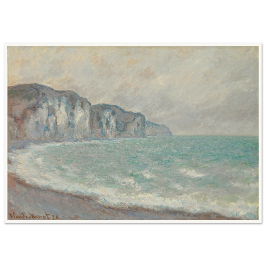 Falaise De Pourville (1896) Art Print | Claude Monet - Framed Poster - 30x40 cm / 12x16″ - Black frame