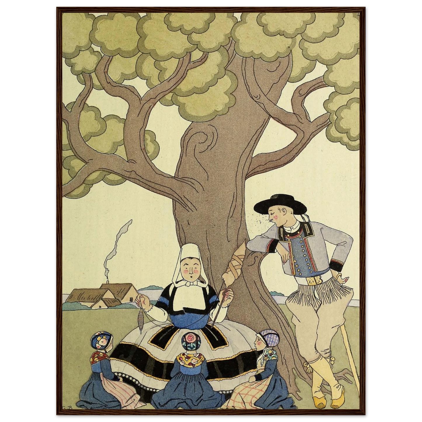 Falbalas et fanfreluches, Il était une fois (1925) Art Print | George Barbier - Framed Poster - 30x40 cm / 12x16″ - Black frame