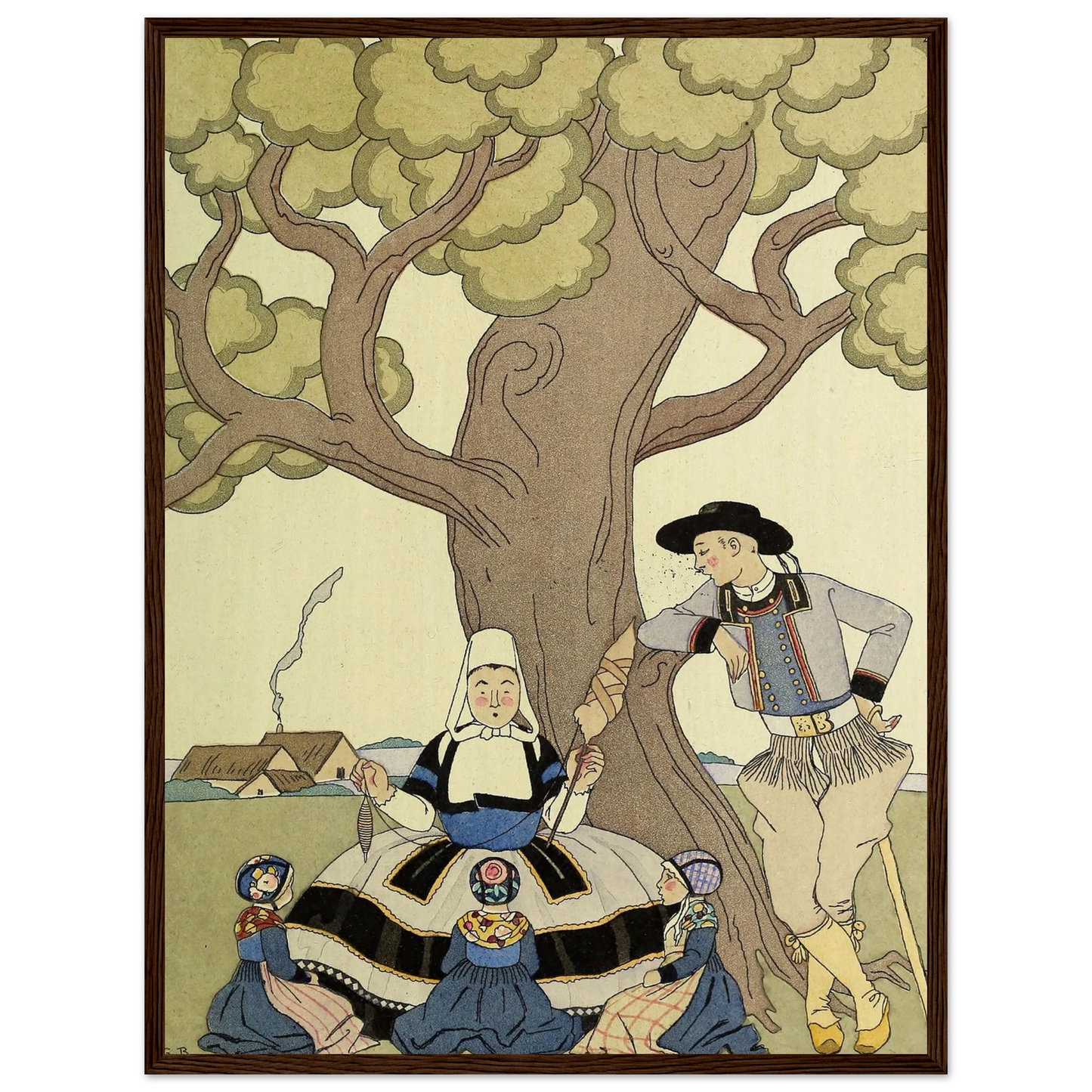 Falbalas et fanfreluches, Il était une fois (1925) Art Print | George Barbier - Framed Poster - 30x40 cm / 12x16″ - Black frame