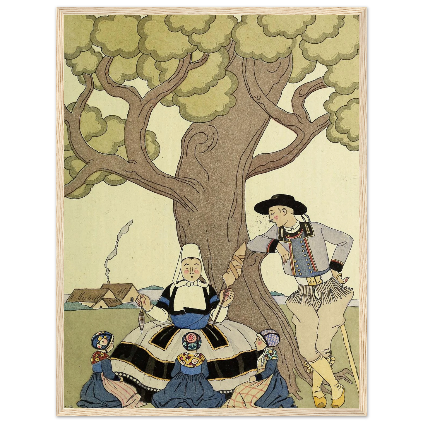 Falbalas et fanfreluches, Il était une fois (1925) Art Print | George Barbier - Framed Poster - 30x40 cm / 12x16″ - Black frame