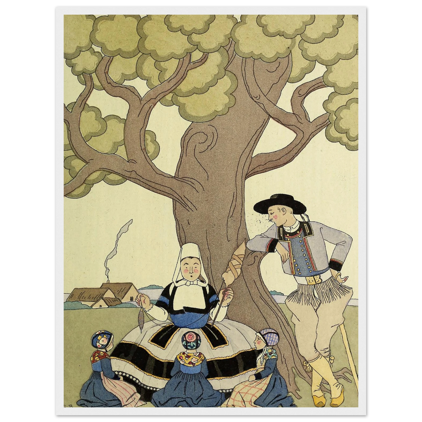 Falbalas et fanfreluches, Il était une fois (1925) Art Print | George Barbier - Framed Poster - 30x40 cm / 12x16″ - Black frame