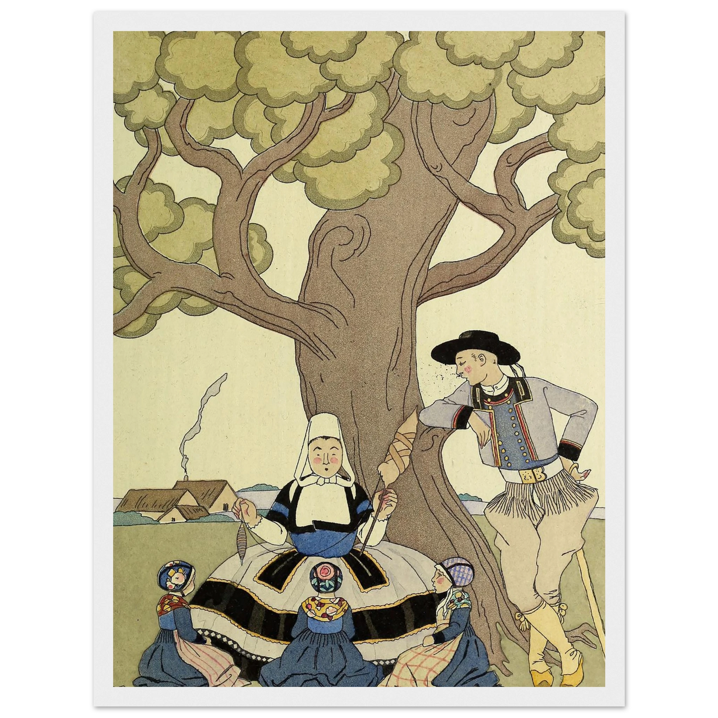 Falbalas et fanfreluches, Il était une fois (1925) Art Print | George Barbier - Framed Poster - 30x40 cm / 12x16″ - Black frame
