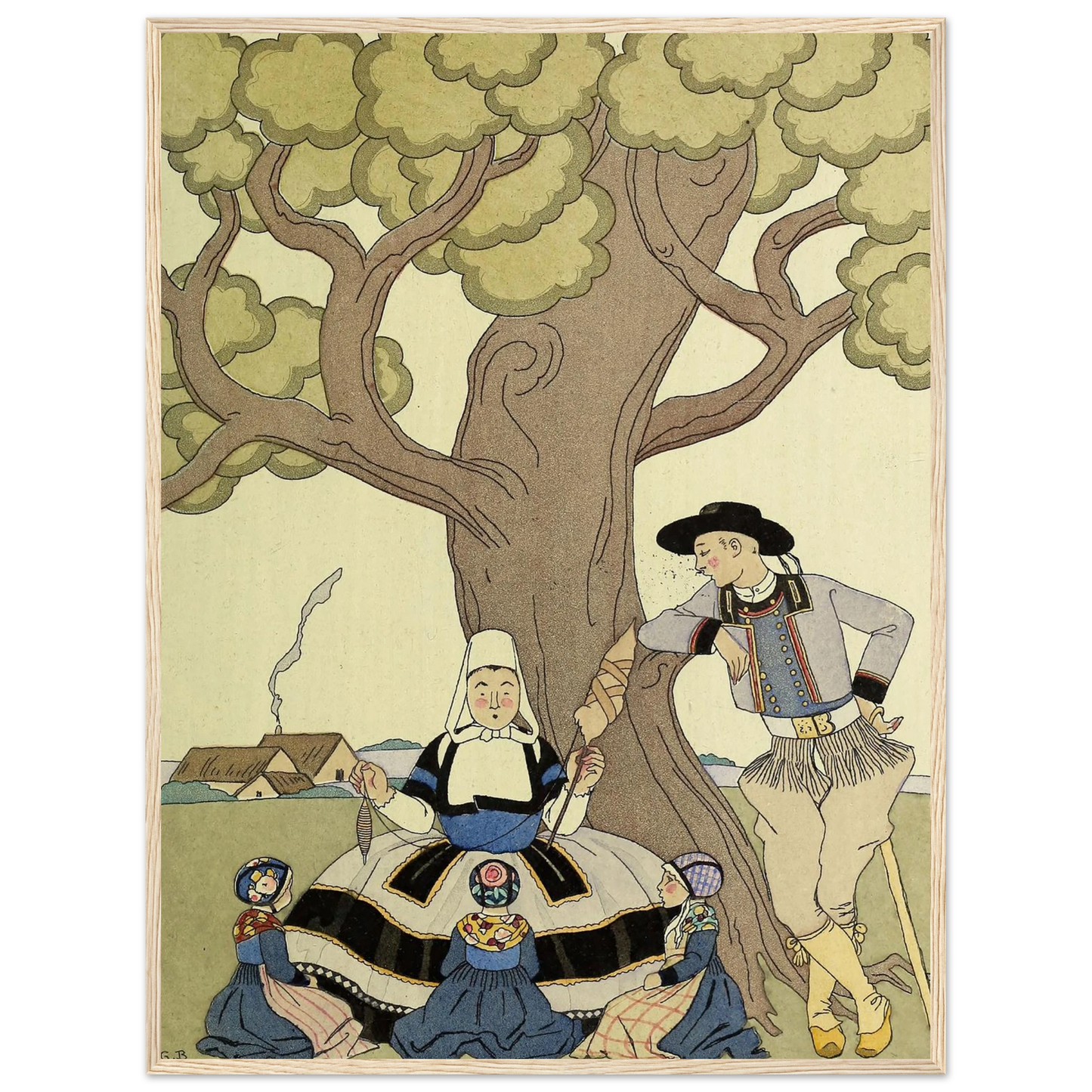 Falbalas et fanfreluches, Il était une fois (1925) Art Print | George Barbier - Framed Poster - 30x40 cm / 12x16″ - Black frame