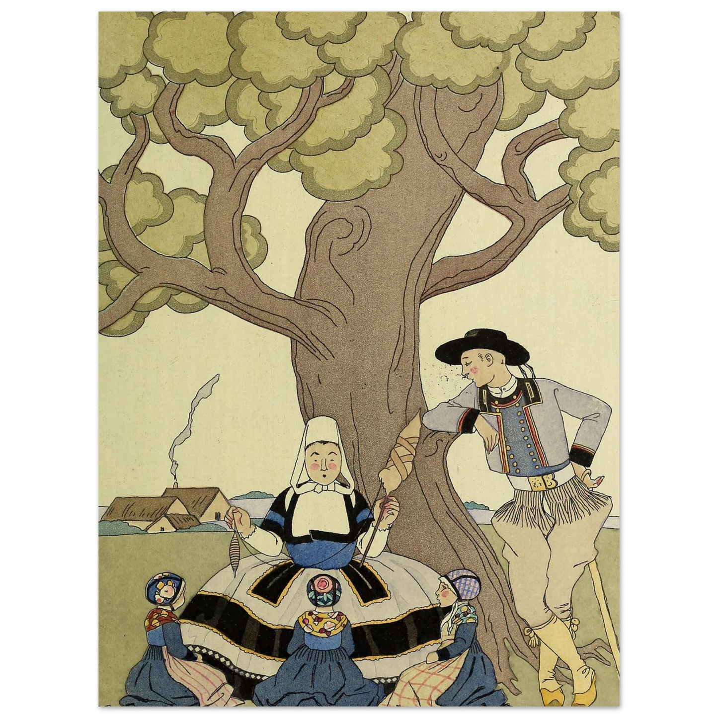 Falbalas et fanfreluches, Il était une fois (1925) Art Print | George Barbier - Framed Poster - 30x40 cm / 12x16″ - Black frame