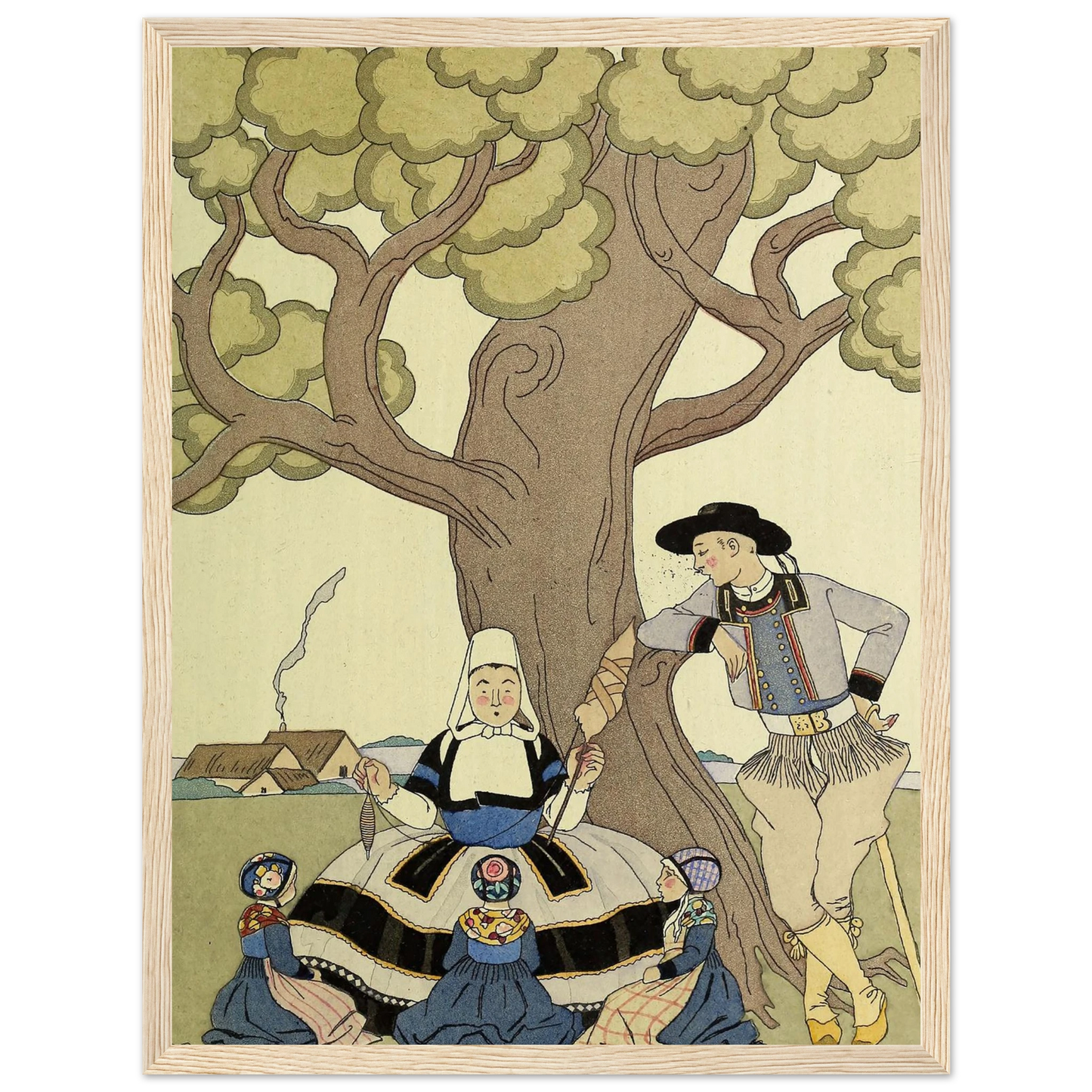 Falbalas et fanfreluches, Il était une fois (1925) Art Print | George Barbier - Framed Poster - 30x40 cm / 12x16″ - Black frame