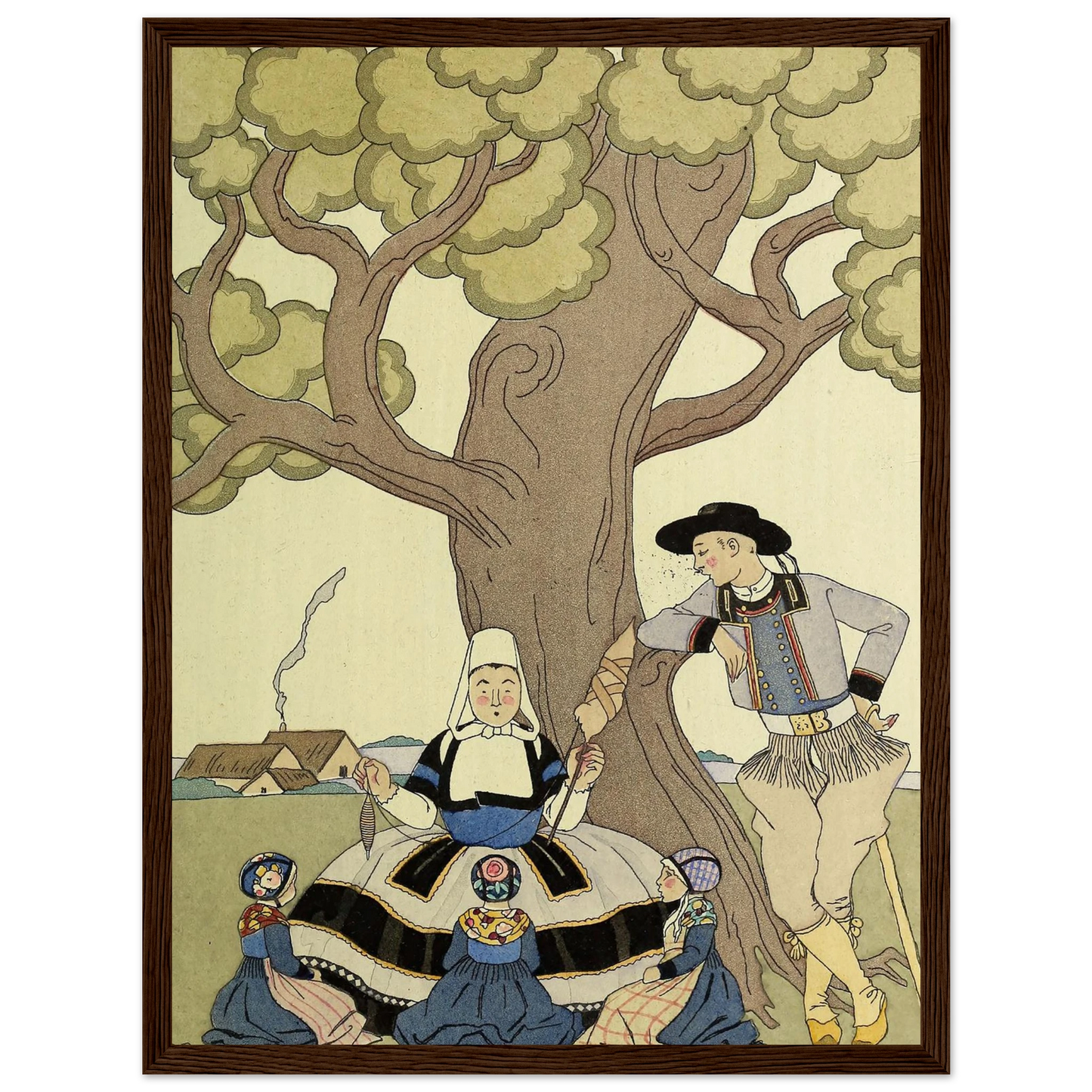 Falbalas et fanfreluches, Il était une fois (1925) Art Print | George Barbier - Framed Poster - 30x40 cm / 12x16″ - Black frame