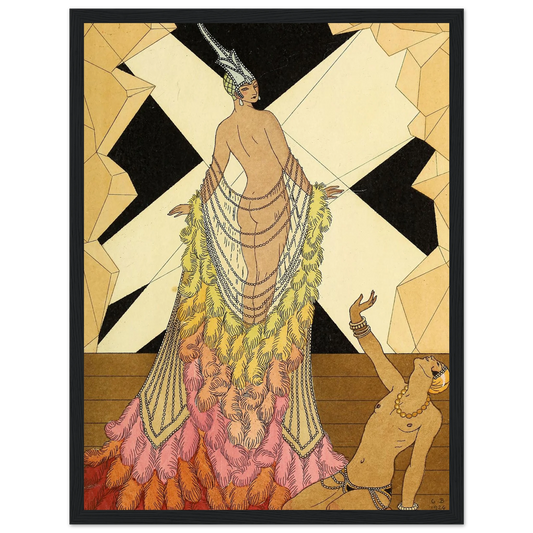Falbalas et fanfreluches, L’ Orgueil (1925) Art Print | George Barbier - Framed Poster - 30x40 cm / 12x16″ - Black frame