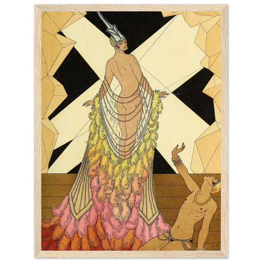 Falbalas et fanfreluches, L’ Orgueil (1925) Art Print | George Barbier - Framed Poster - 30x40 cm / 12x16″ - Black frame