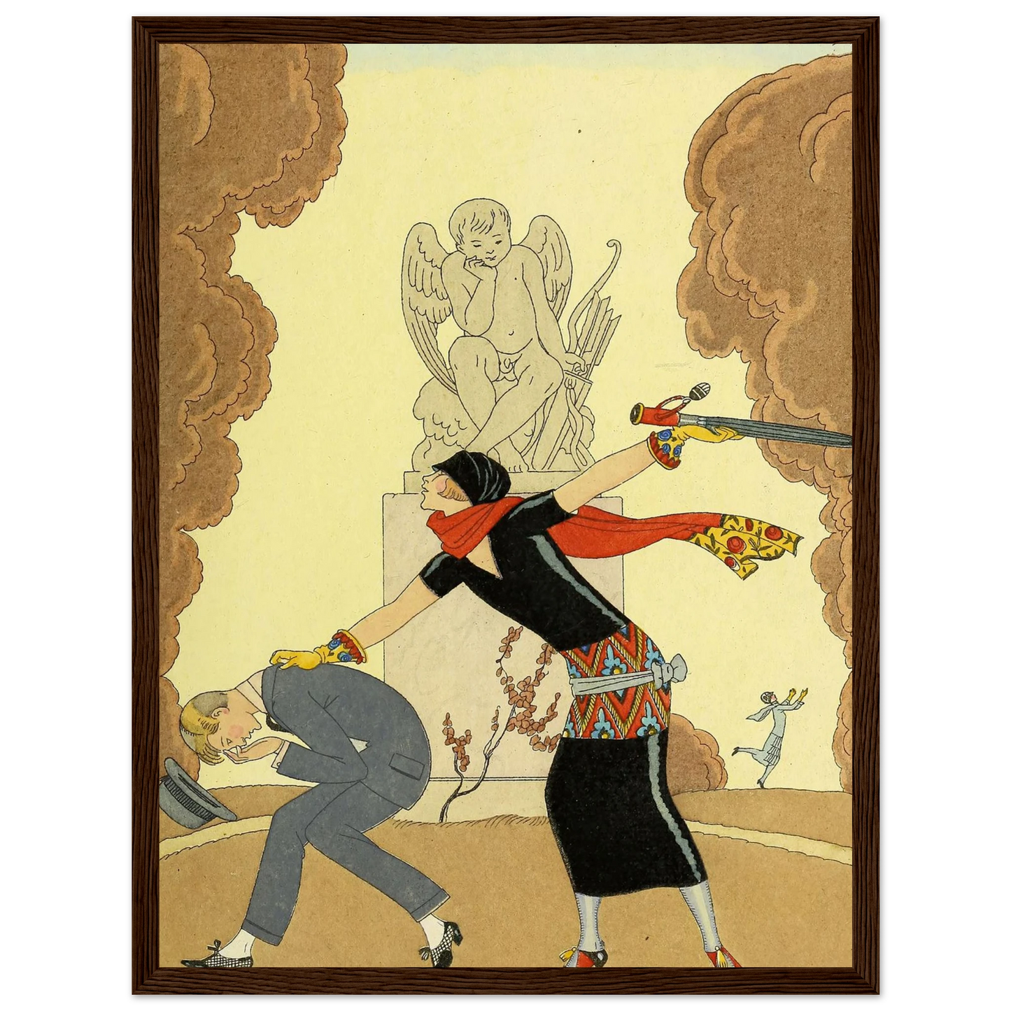 Falbalas et fanfreluches, La Colère (1925) Art Print | George Barbier - Framed Poster - 30x40 cm / 12x16″ - Black frame