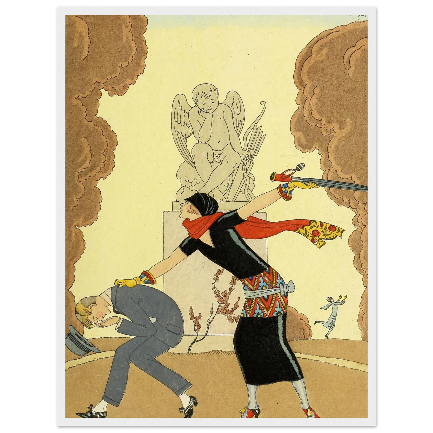 Falbalas et fanfreluches, La Colère (1925) Art Print | George Barbier - Framed Poster - 30x40 cm / 12x16″ - Black frame