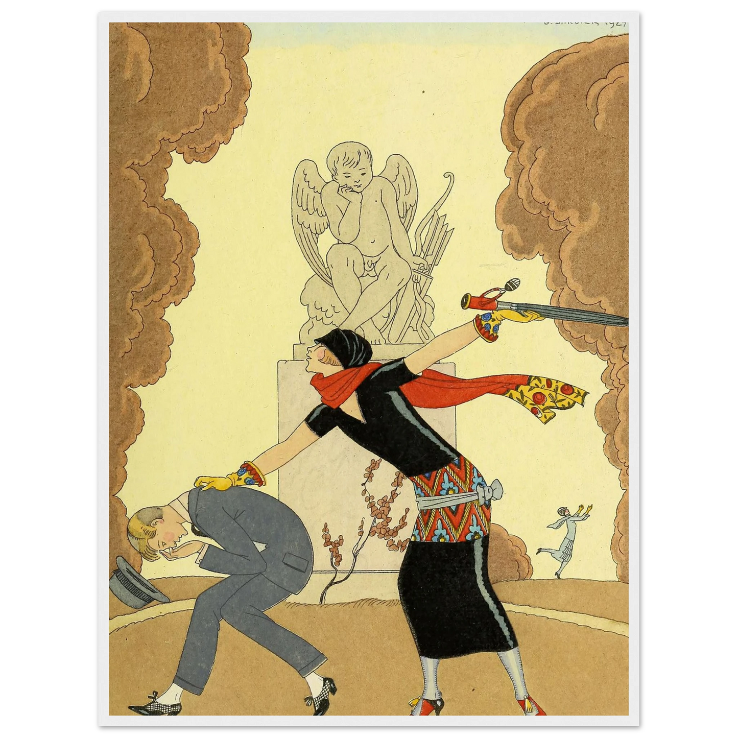 Falbalas et fanfreluches, La Colère (1925) Art Print | George Barbier - Framed Poster - 30x40 cm / 12x16″ - Black frame
