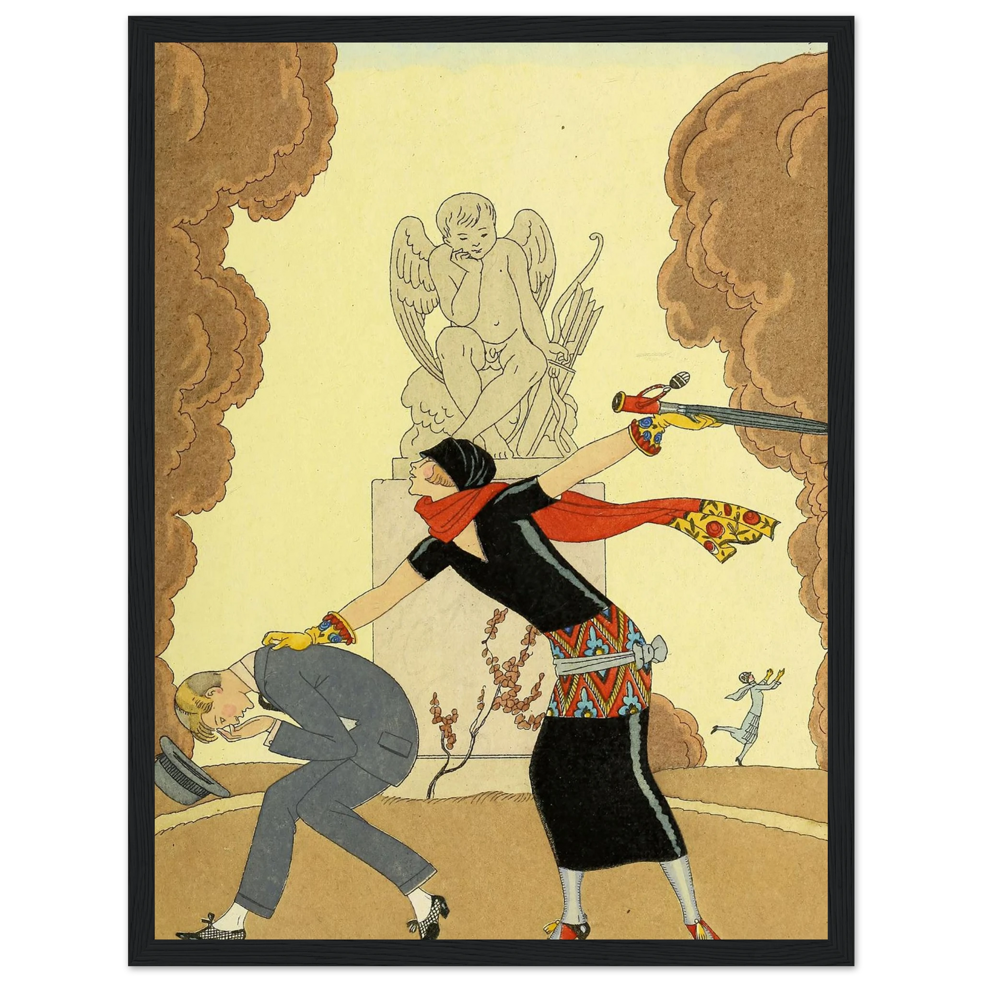 Falbalas et fanfreluches, La Colère (1925) Art Print | George Barbier - Framed Poster - 30x40 cm / 12x16″ - Black frame