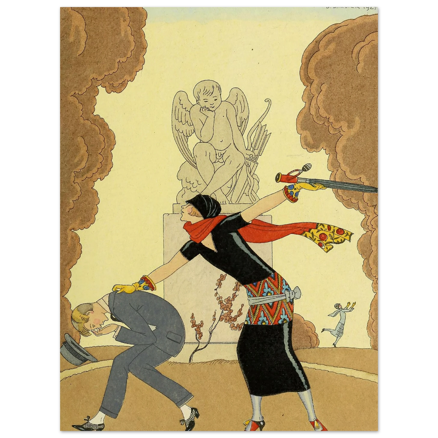 Falbalas et fanfreluches, La Colère (1925) Art Print | George Barbier - Framed Poster - 30x40 cm / 12x16″ - Black frame