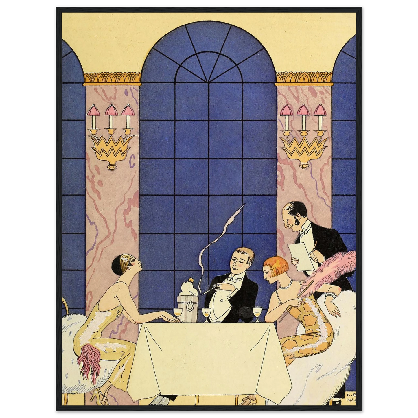 Falbalas et fanfreluches, La Gourmandise (1925) Art Print | George Barbier - Framed Poster - 30x40 cm / 12x16″ - Black frame