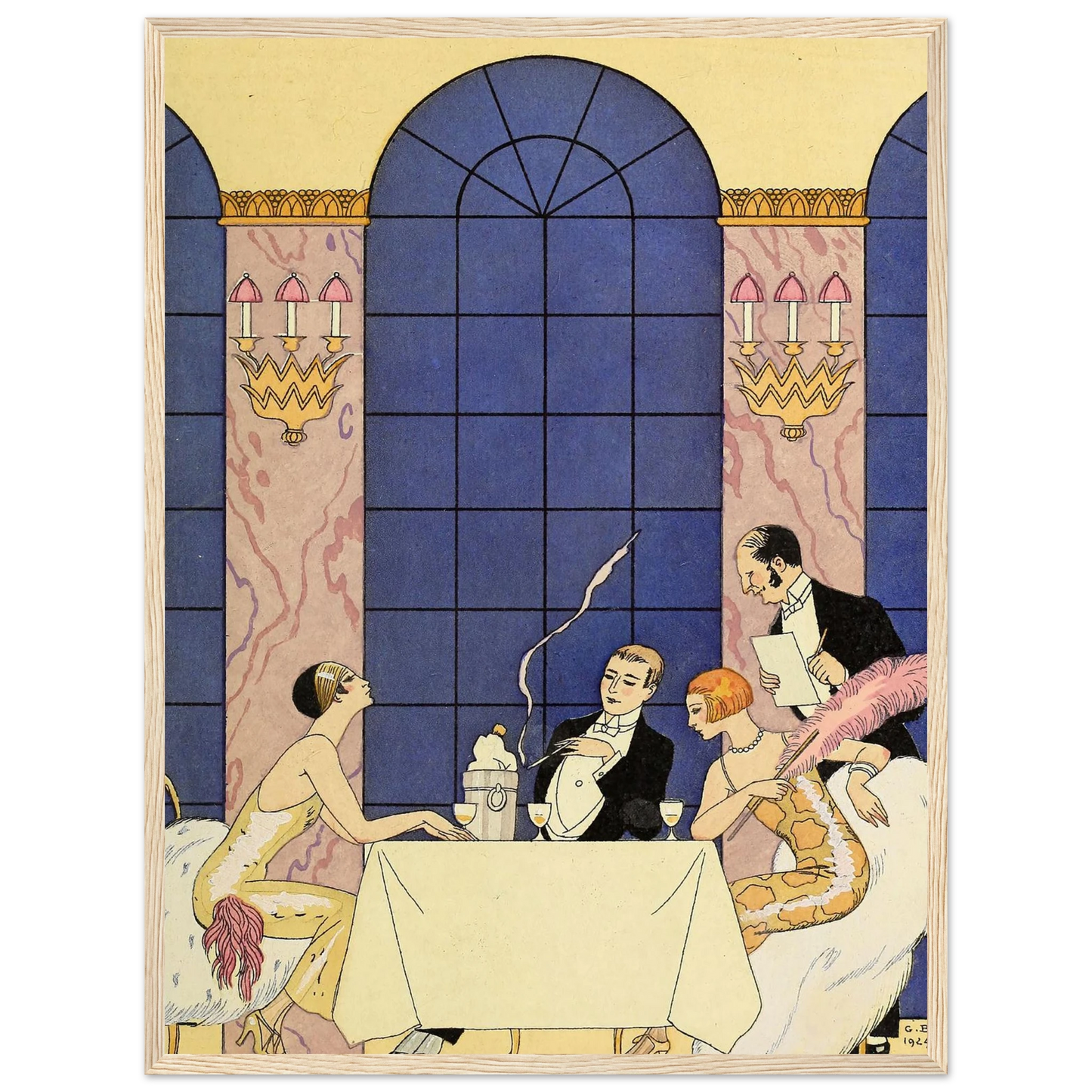 Falbalas et fanfreluches, La Gourmandise (1925) Art Print | George Barbier - Framed Poster - 30x40 cm / 12x16″ - Black frame