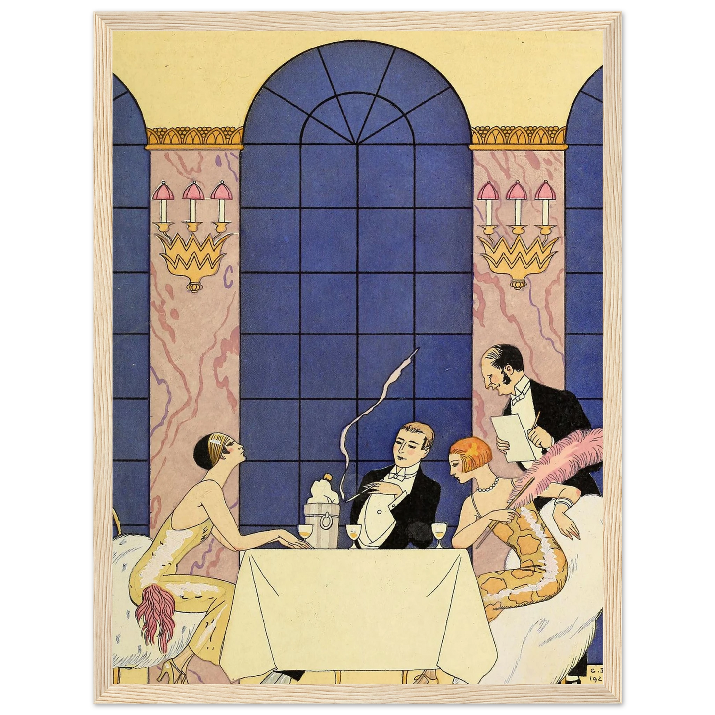 Falbalas et fanfreluches, La Gourmandise (1925) Art Print | George Barbier - Framed Poster - 30x40 cm / 12x16″ - Black frame